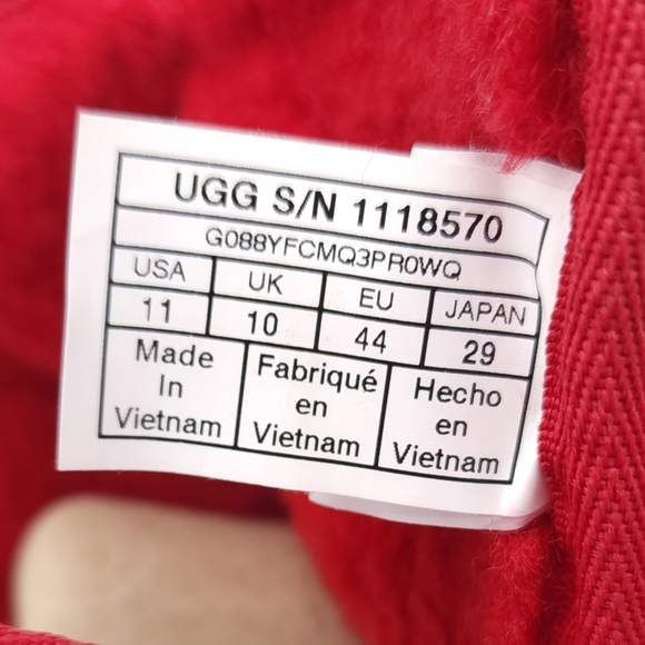 UGG Neumel Snapback Chukka Boots Mens Size 11 Red Black Ankle Sheepskin 1118570 - Picture 11 of 11